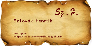 Szlovák Henrik névjegykártya