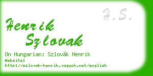 henrik szlovak business card