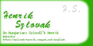 henrik szlovak business card